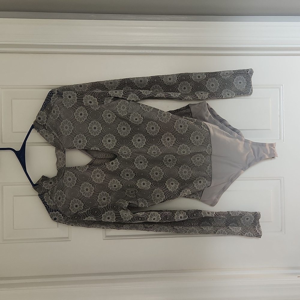 Grey lace bodysuit